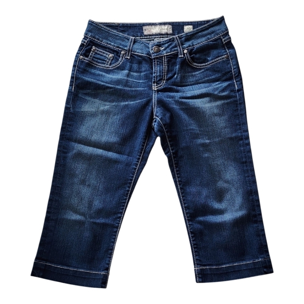 BKE Indigo Wash Denim Crop Capris